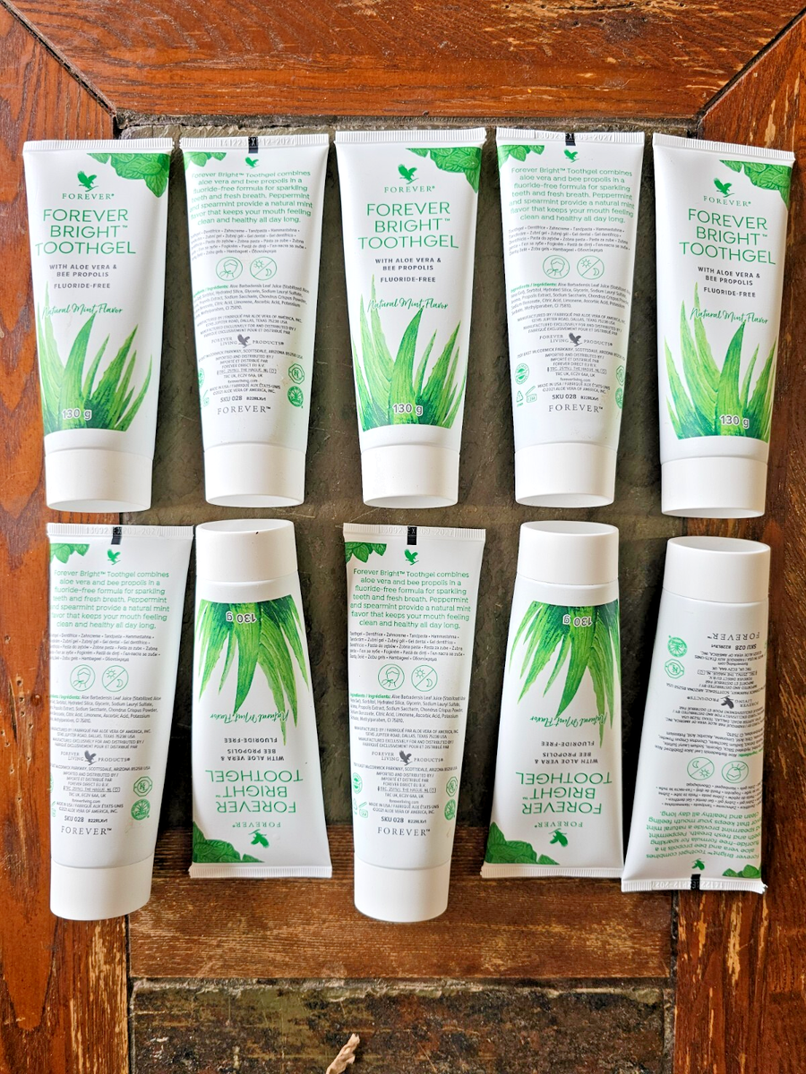 10 PACK Forever Bright Toothgel Fluoride Free 4.6 Oz Free Shipping