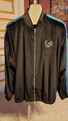 Vintage 90's KORN Jacket Black Velour Sequin Giant XL | eBay