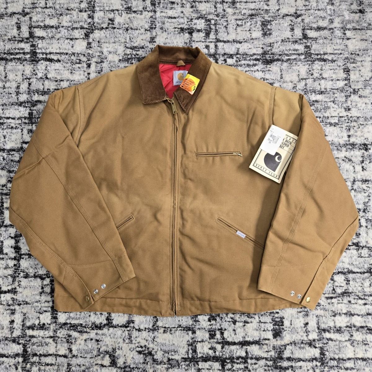 Vtg 90s Carhartt Detroit Jacket 6QLJ 54 NWT Brown Canvas Quilt