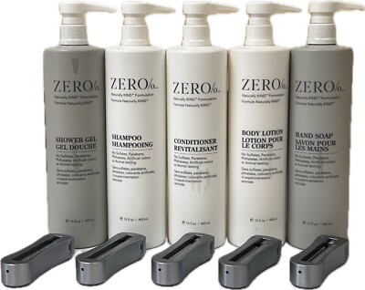 Zero% 15oz X1Shampoo 1 Conditioner 1 Shower Gel 1 Lotion 1 Hand