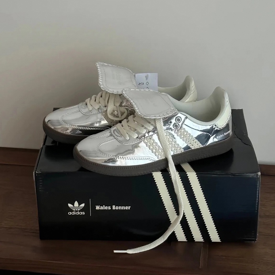 Size 10.5 - Wales Bonner x adidas Samba Silver Metallic for sale