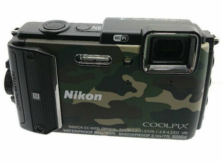 Nikon COOLPIX AW130 Digital Camera W. 5x Zoom Lens Camouflage
