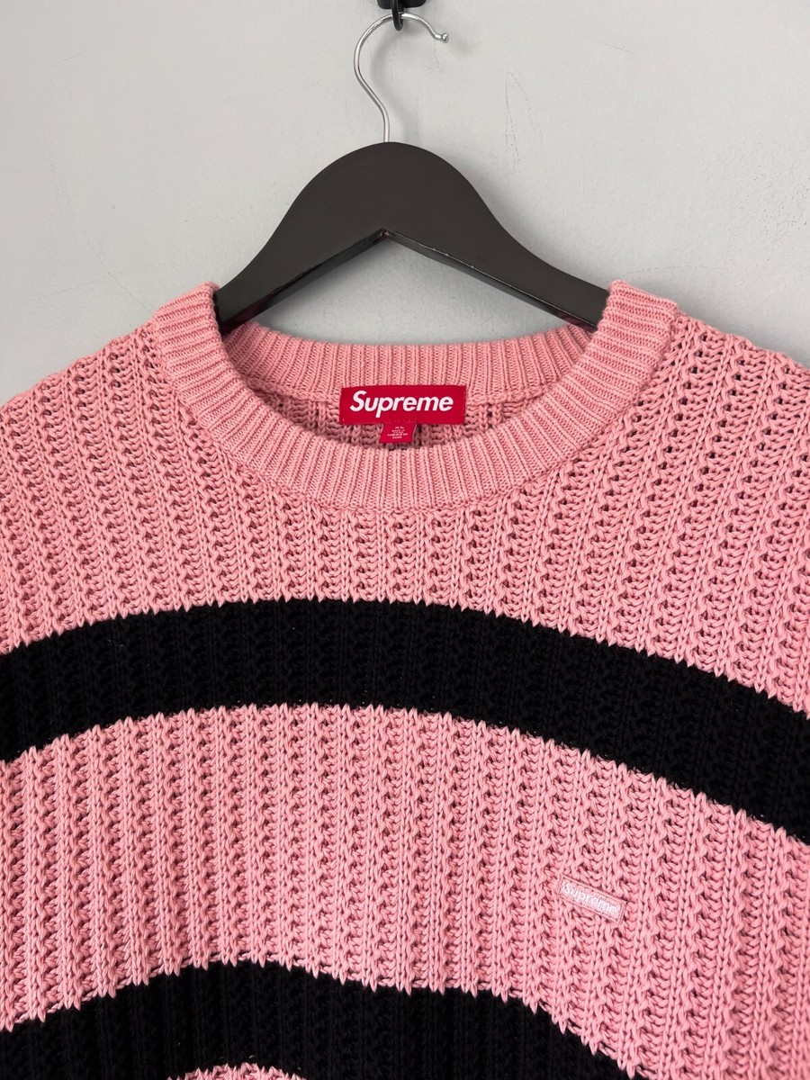 Supreme Loose Gauge Small Box Logo Sweater - Size XL - Pink Stripe