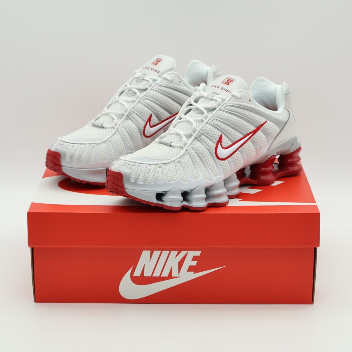 FZ4344-001 Nike Shox TL Platinum Tint Gym Red White Silver Grey