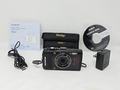 Olympus Tough TG-4 Stylus 16MP Digital Camera w/ Few Accessories