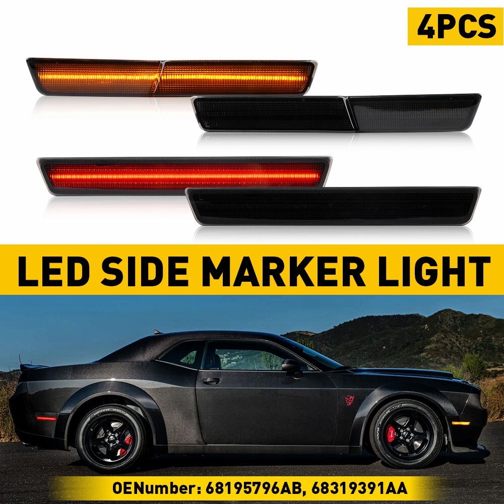 For 18-22 Dodge Challenger SRT Widebody LED Front Rear Marker