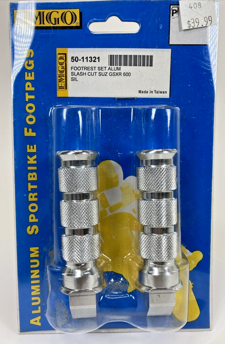 Emgo ALUMINUM SILVER SUZUKI (GSXR 600) Footrest Set #50-11301