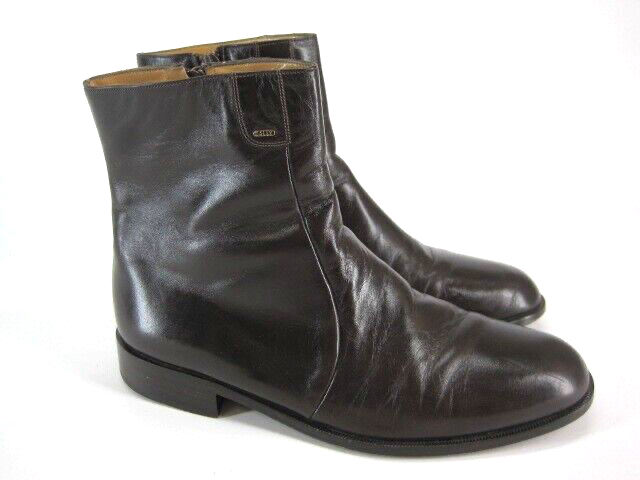 Bally Lexus Parawet Zip Ankle Boots Brown Leather Made in