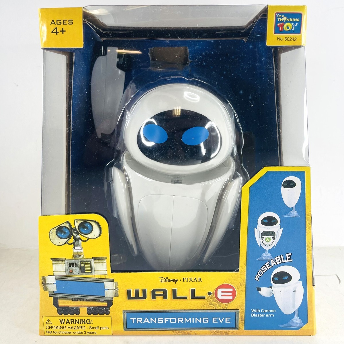 Disney Pixar Wall-E Thinkway Toys Transforming Eve Robot Figure