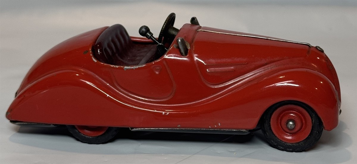 Vintage Schuco Examico 4001 Wind-Up Tin Toy Car, Germany With Key