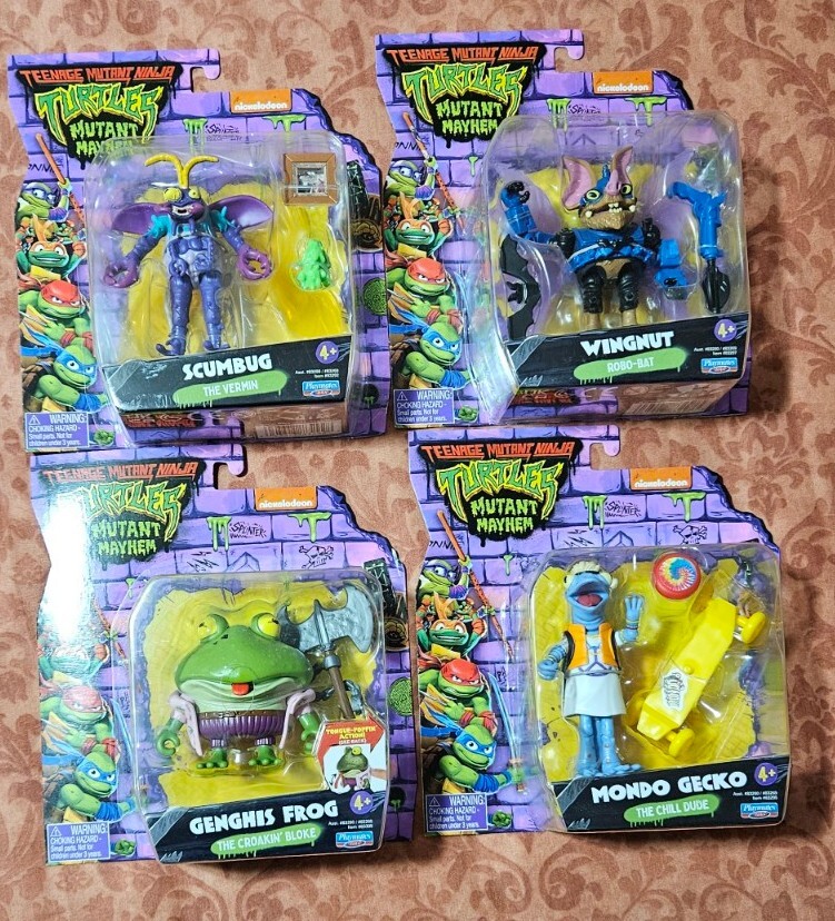 TMNT Mutant Mayhem - Mondo Gecko - Genghis Frog - Wingnut