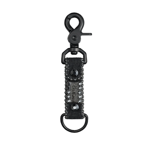 SUPREME SS25 B.B. SIMON DENIM KEYCHAIN STUDDED RHINESTONE BLACK