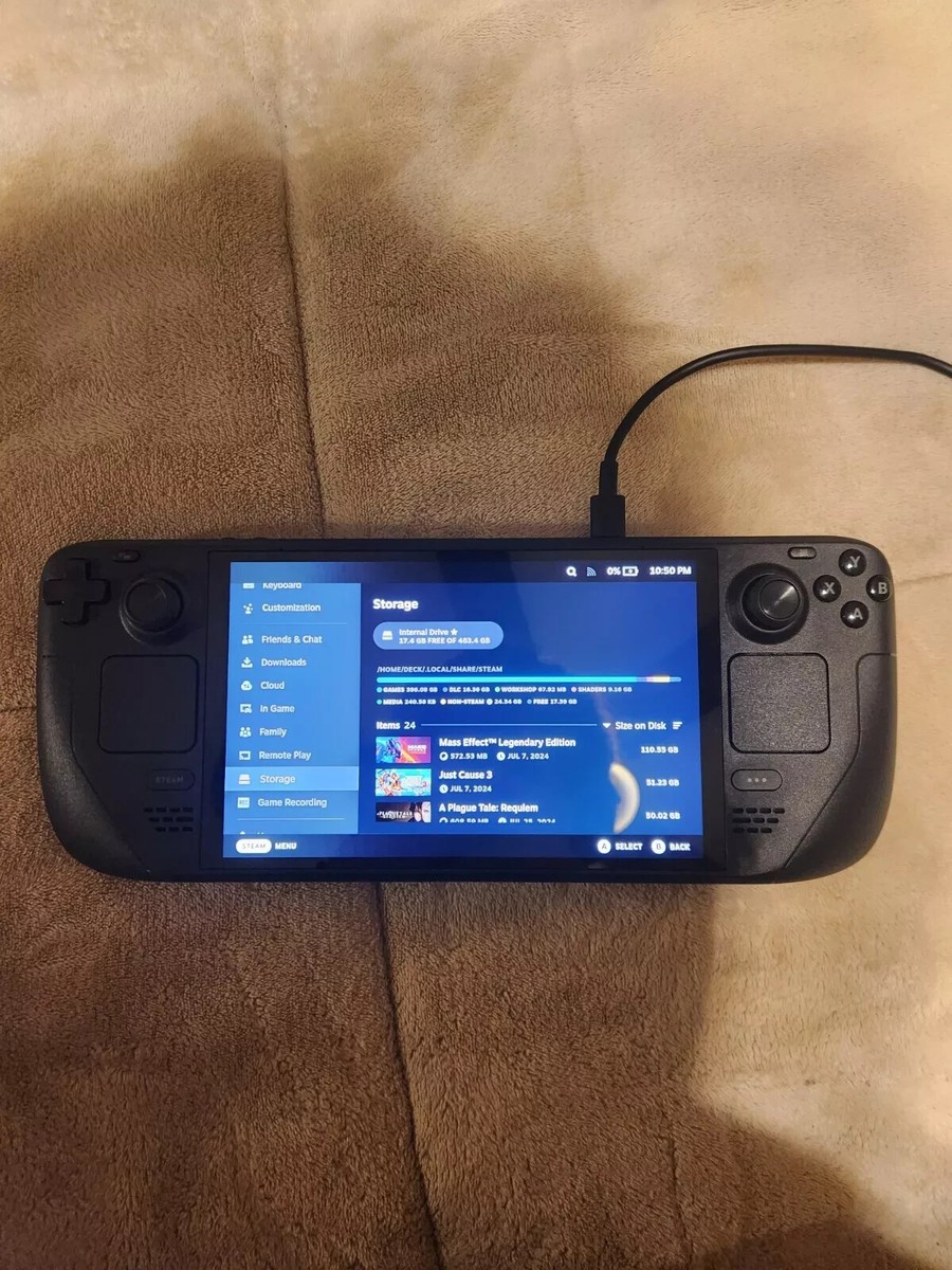 Valve Steam Deck OLED 512GB Black Handheld Console Bundle