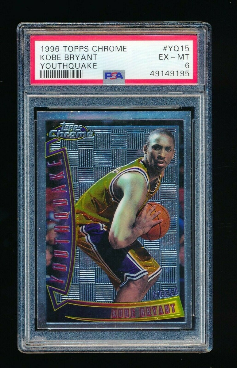 PSA 6 KOBE BRYANT 1996-97 TOPPS CHROME YOUTHQUAKE ROOKIE CARD RC