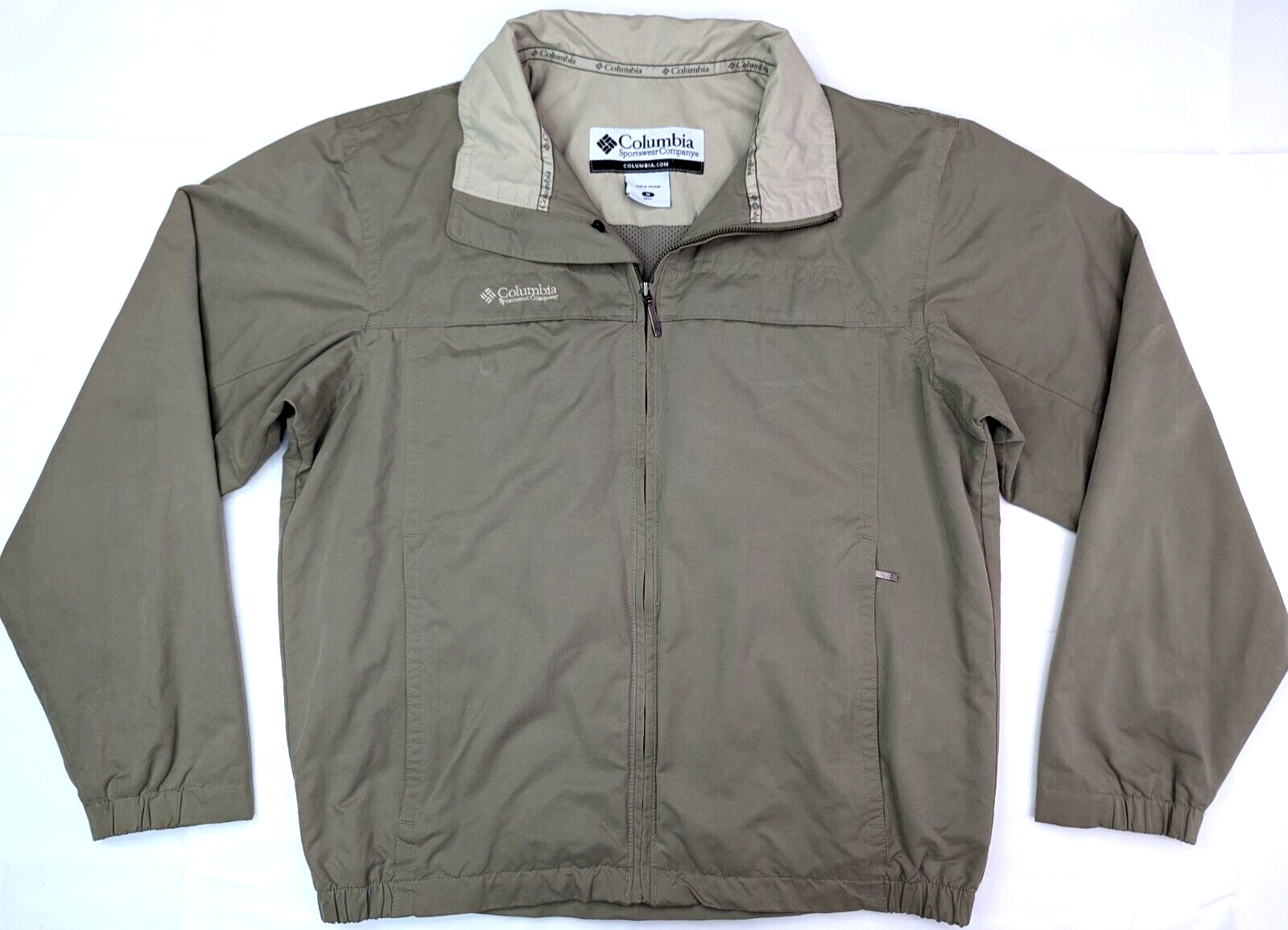 Columbia Northway Water Wind Resistant Jacket, Men M, Beige Vented