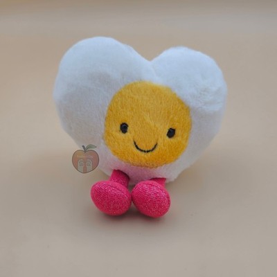 Jellycat Amuseables Heart Boiled Egg - AUTHENTIC - NEW WITH TAGS