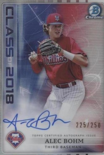 ALEC BOHM 2018 BOWMAN CHROME DRAFT REFRACTOR 1ST RC #BDC25 PSA 10