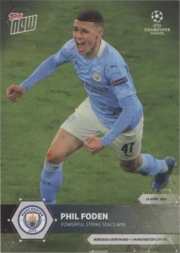 Phil Foden 2020-21 Topps Chrome Sapphire Edition UEFA Champions
