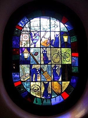 マンマユート ジブリ美術館ステンドグラス窓飾り 魔女の宅急便 ジジ