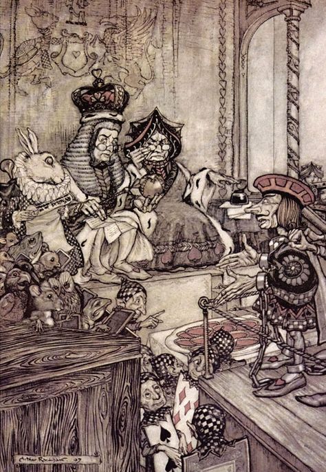 イギリスの挿絵画家アーサー・ラッカムが描いた「不思議の国のアリス