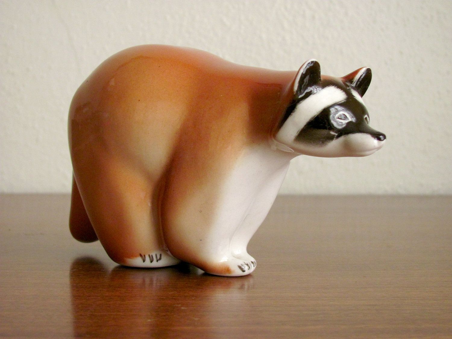 Vintage Lomonosov Porcelain USSR Raccoon Figurine. $38.00, via Etsy.