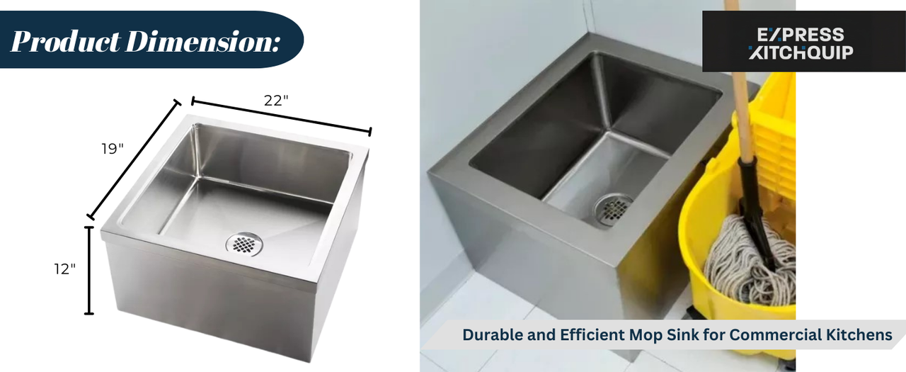 NSF Stainless Steel Floor Mop Sink - Commercial Utility Basin 19