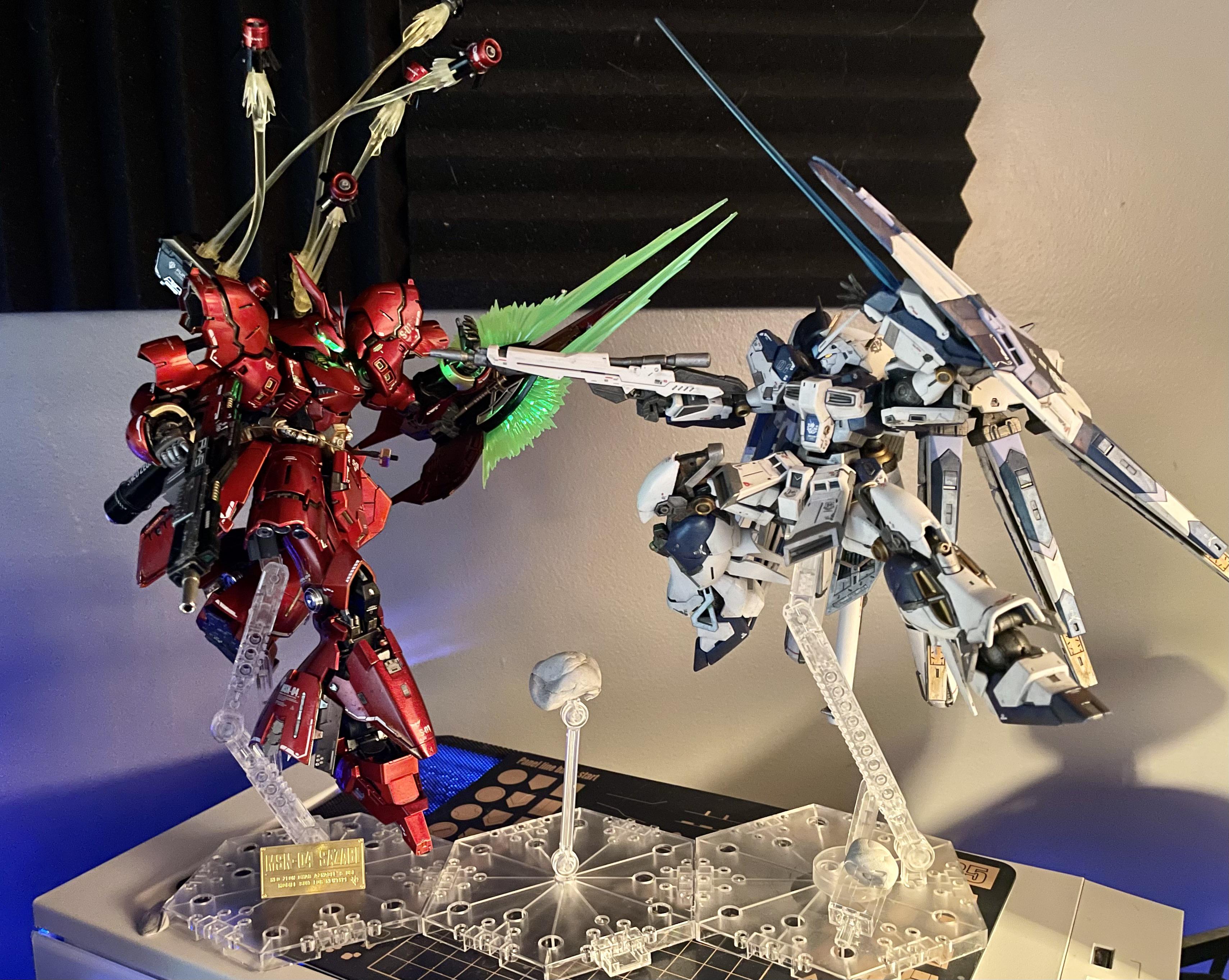 Learned a lot of new techniques for these two - RG Sazabi & Hi Nu