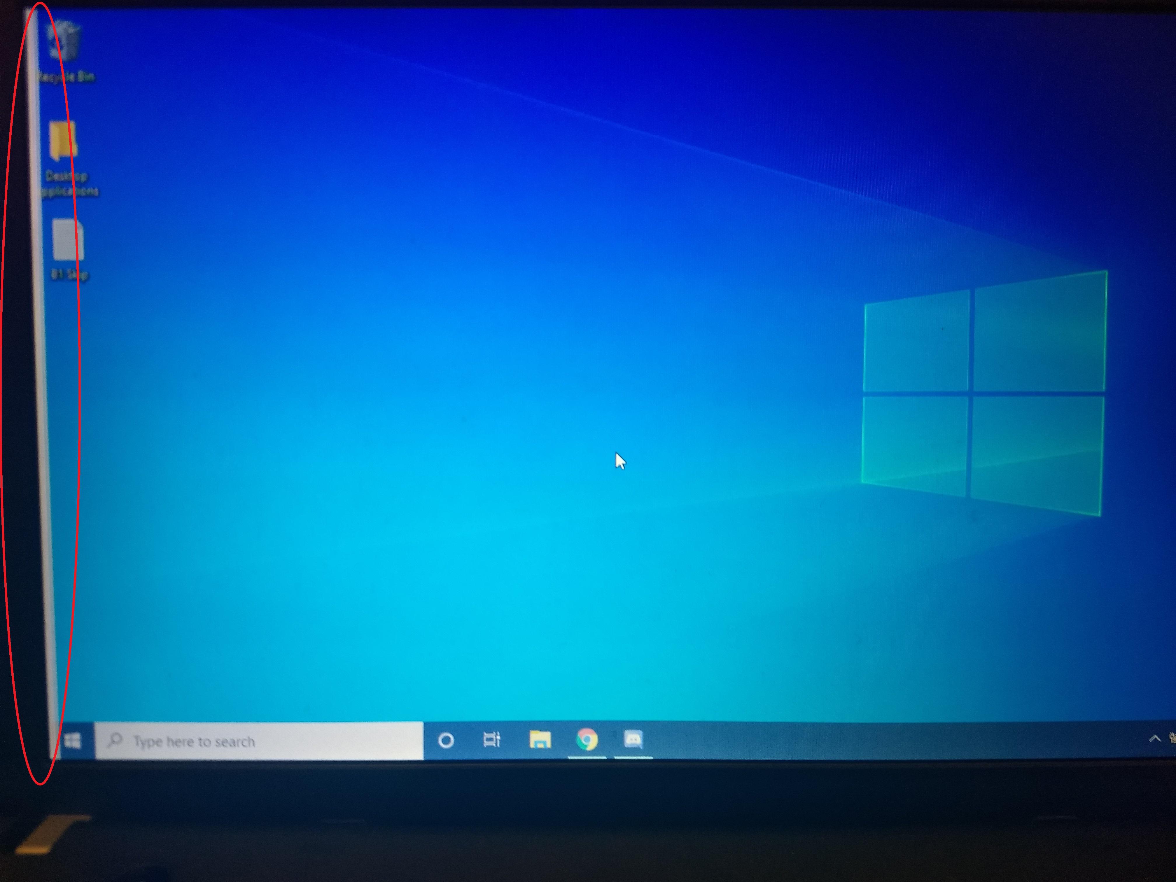画面解像度の変更について助けて？ノートパソコンの画面の端が壊れてて