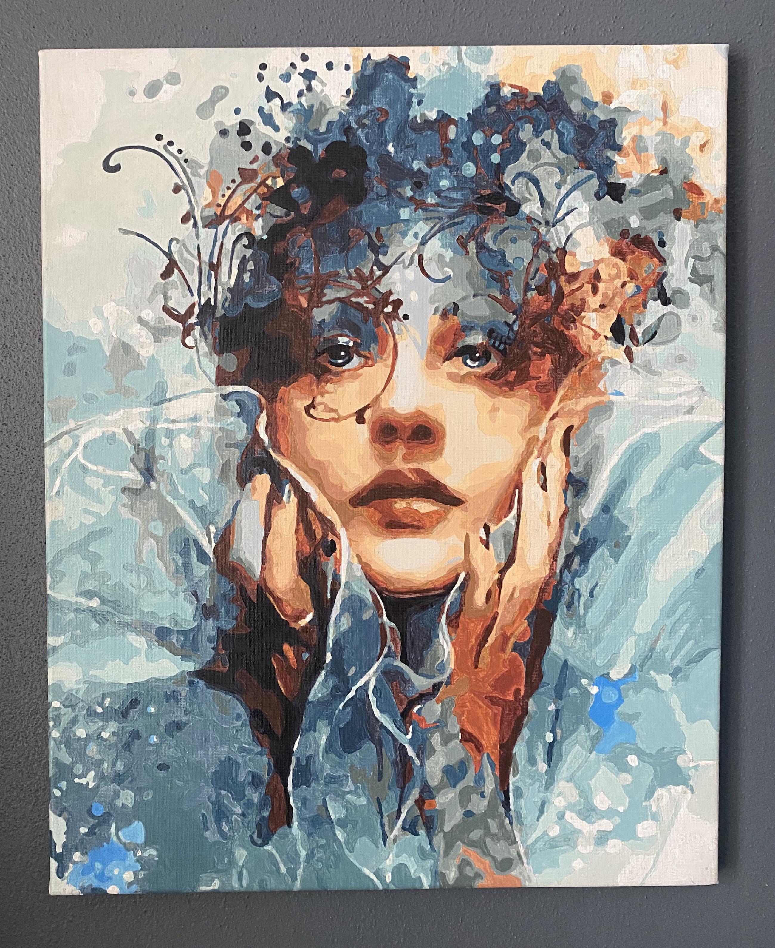 白昼夢 P8 油彩画 人物画 oil painting art 白昼夢 P8 油彩画 人物画