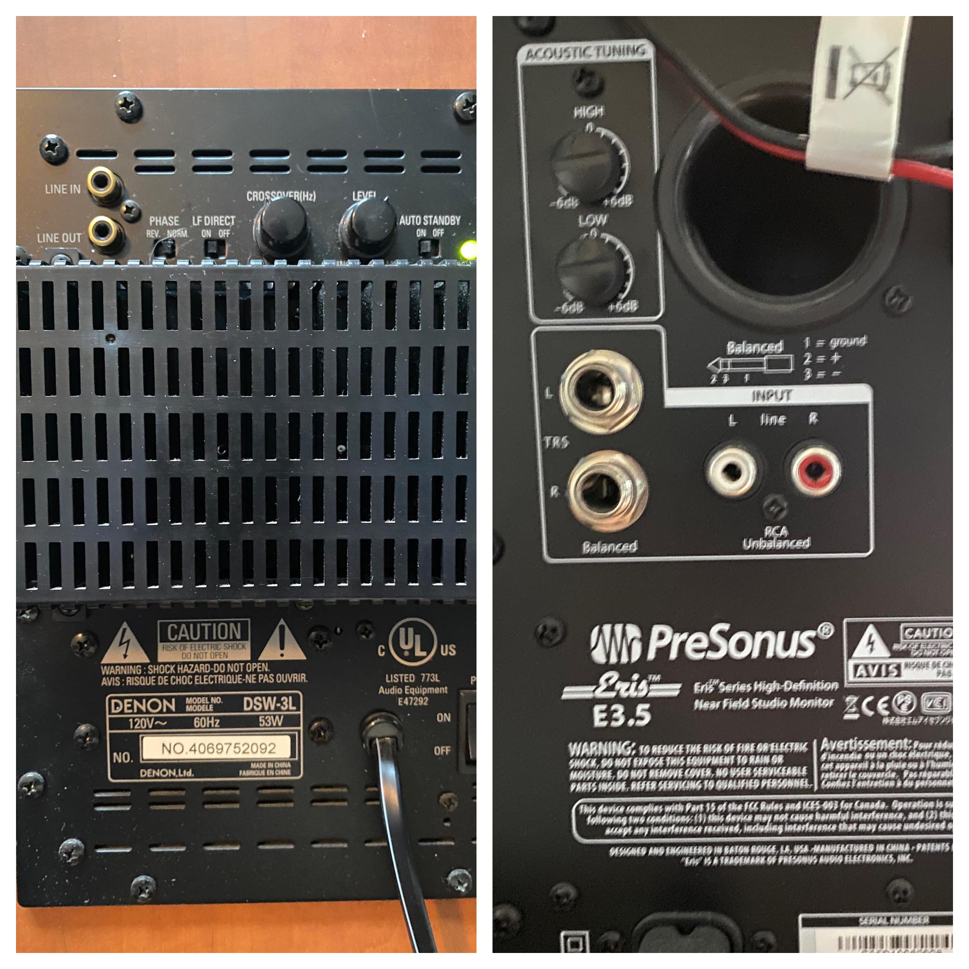 古いサブウーファー（Denon DSW-3L）を、自分のパワードスピーカー