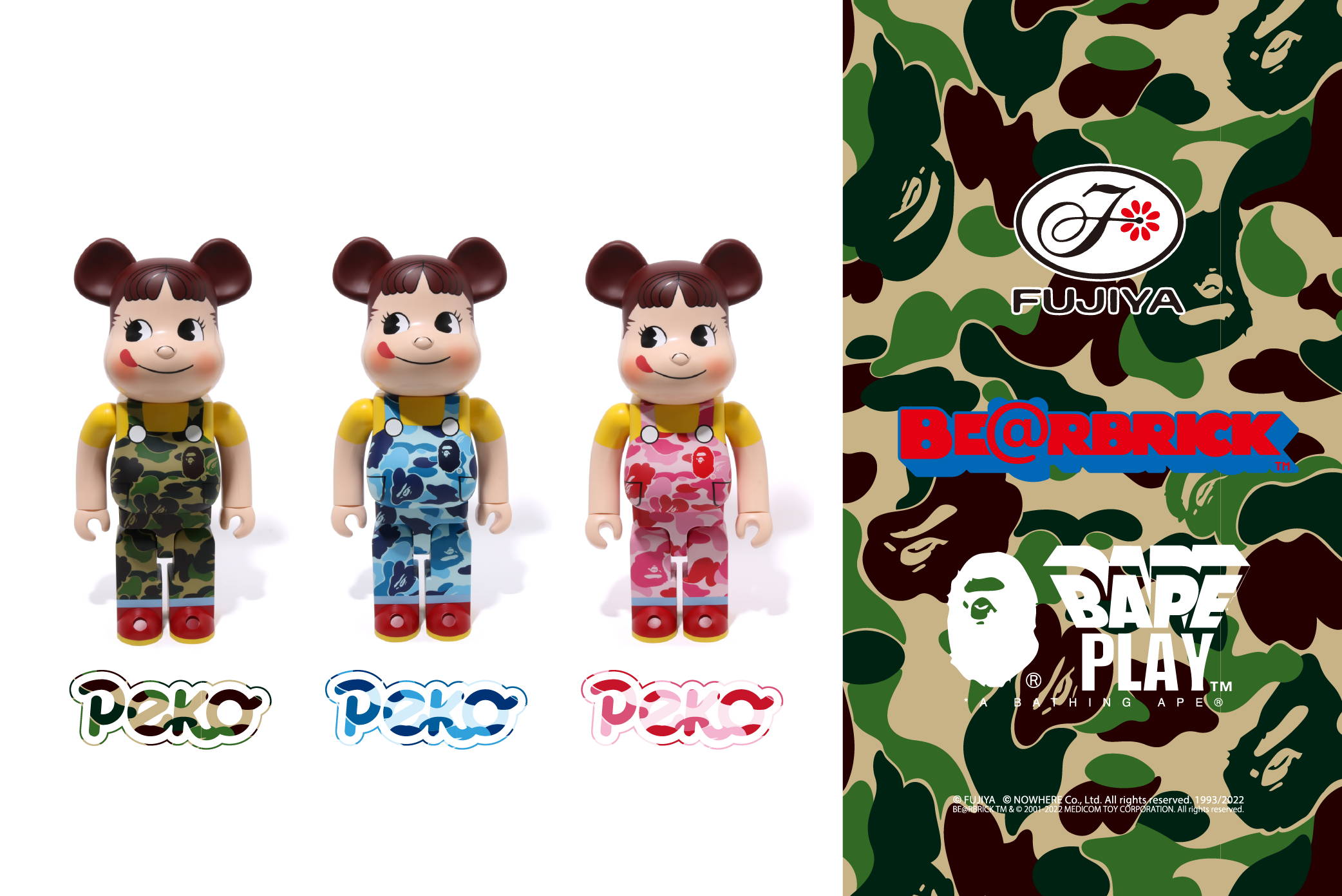 BAPE®︎ × FUJIYA ペコちゃん × BE@RBRICK | bape.com