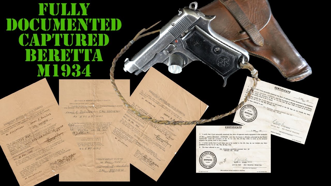 WWII Trophy - Beretta M1934 Pistol - YouTube