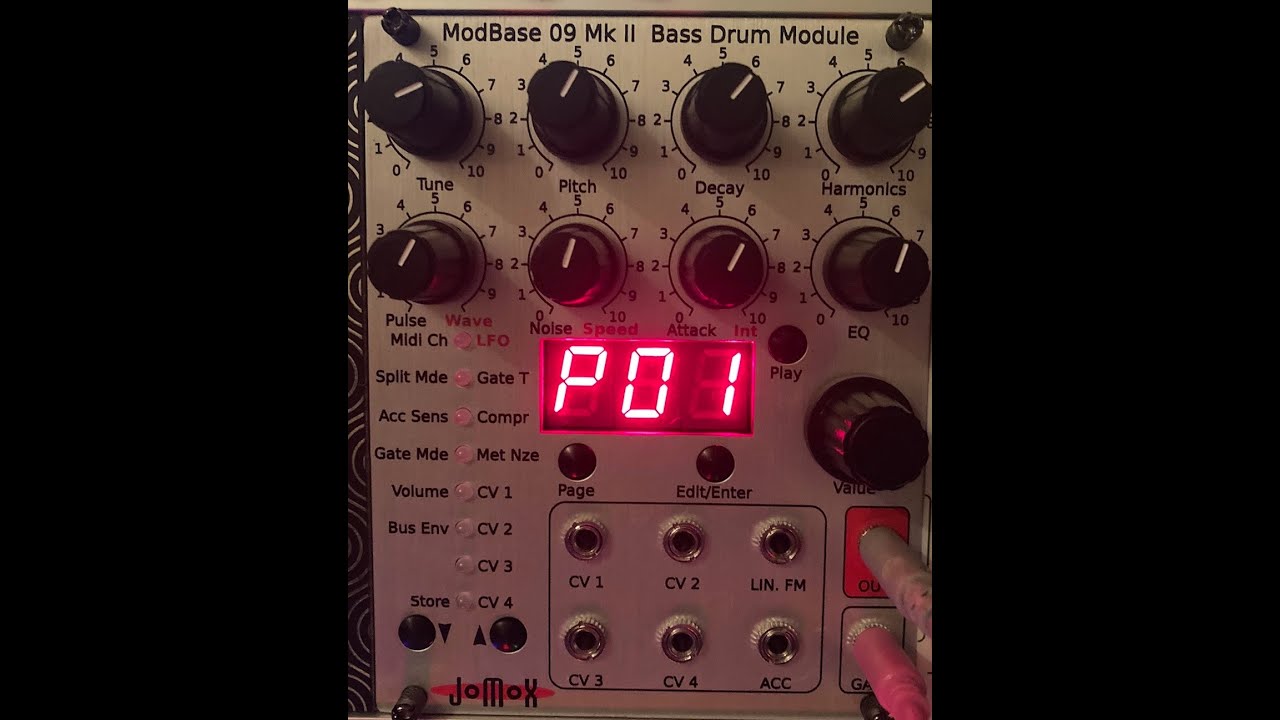Exploring Jomox Modbase 09 MK2 Bass Drum module with Hexinverter