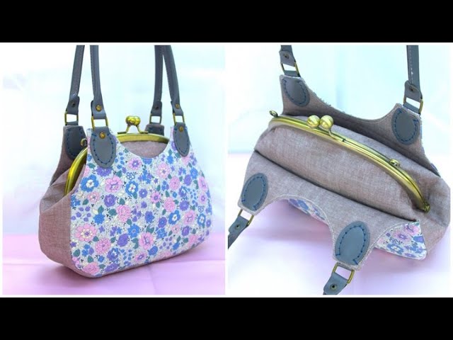 がま口バッグ作り方 あおりポケット付き how to make a bag ① 前編