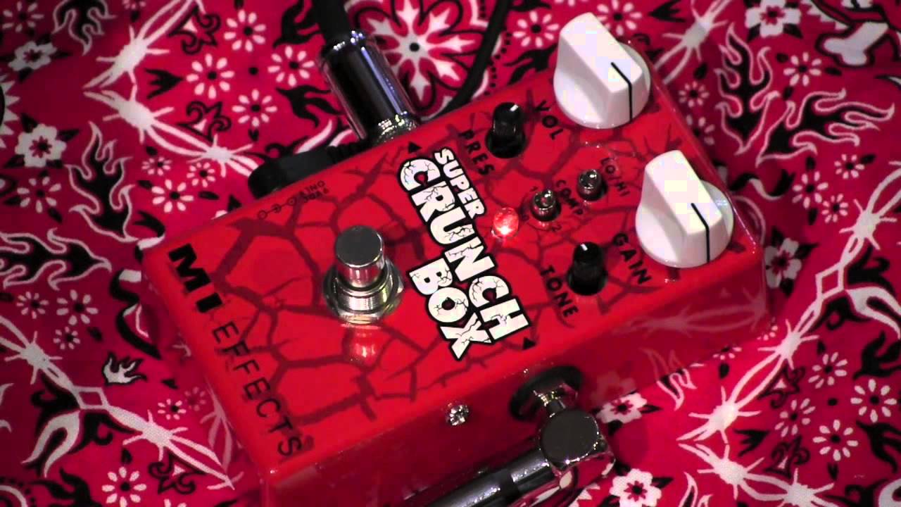 MI Effects SUPER CRUNCHBOX guitar pedal demo with SG and Mojotone