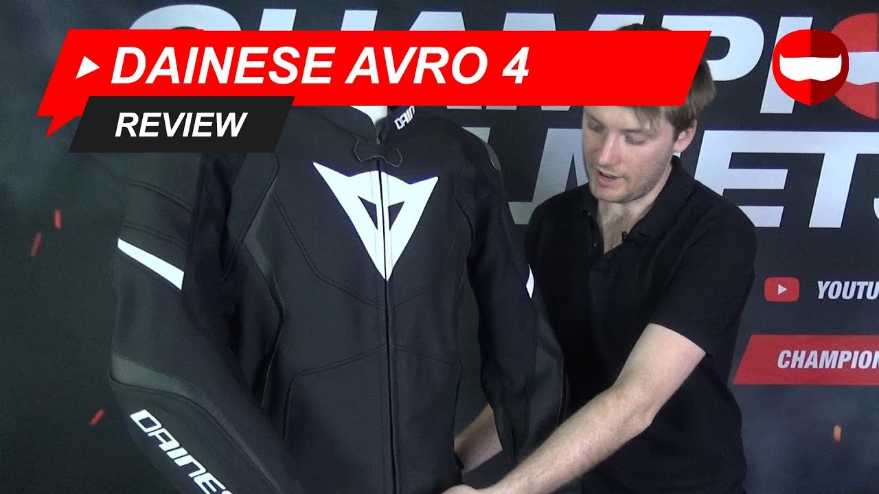 Dainese Avro 4 Leather Jacket Black/White/Red + Free Shipping