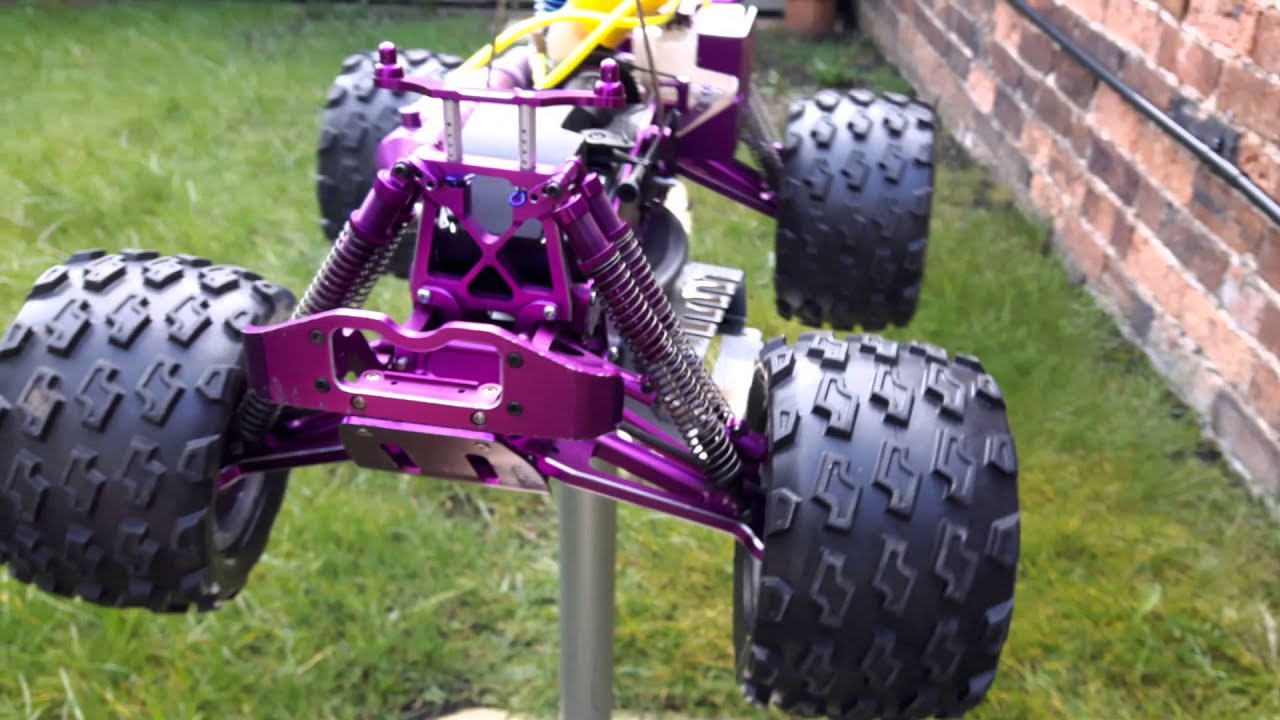 Custom hpi nitro savage running in on tick over lrp Z - YouTube