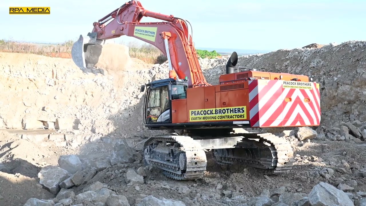 New Hitachi Zaxis 890 in a quarry - YouTube