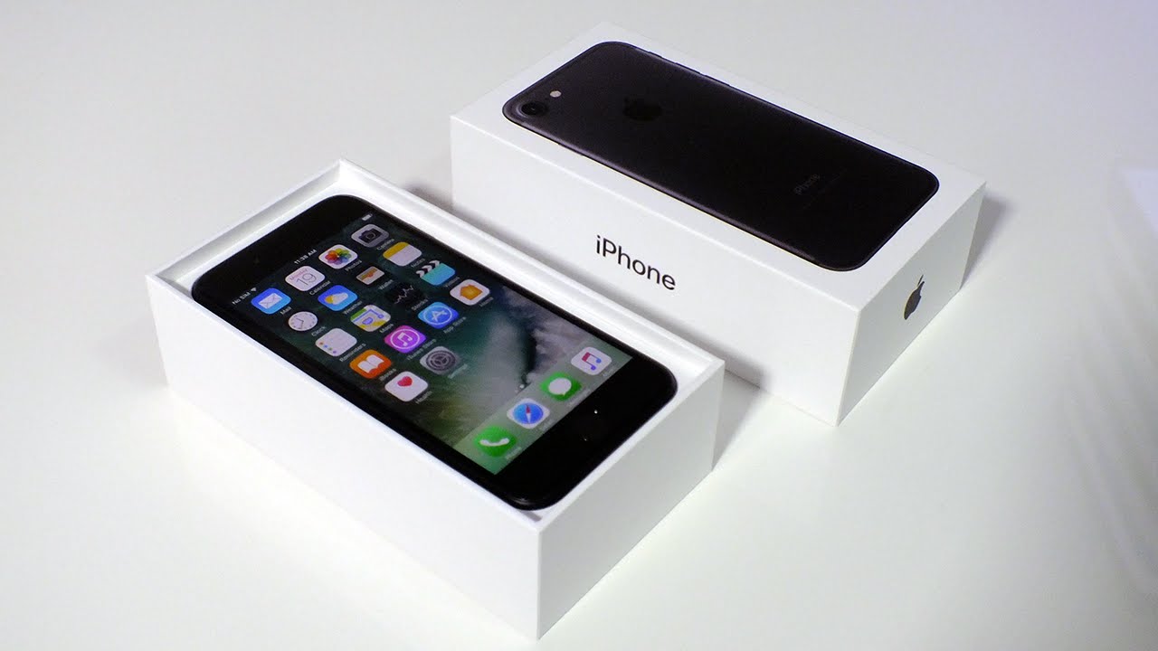 iPhone 7 Matte Black Unboxing 32GB - YouTube