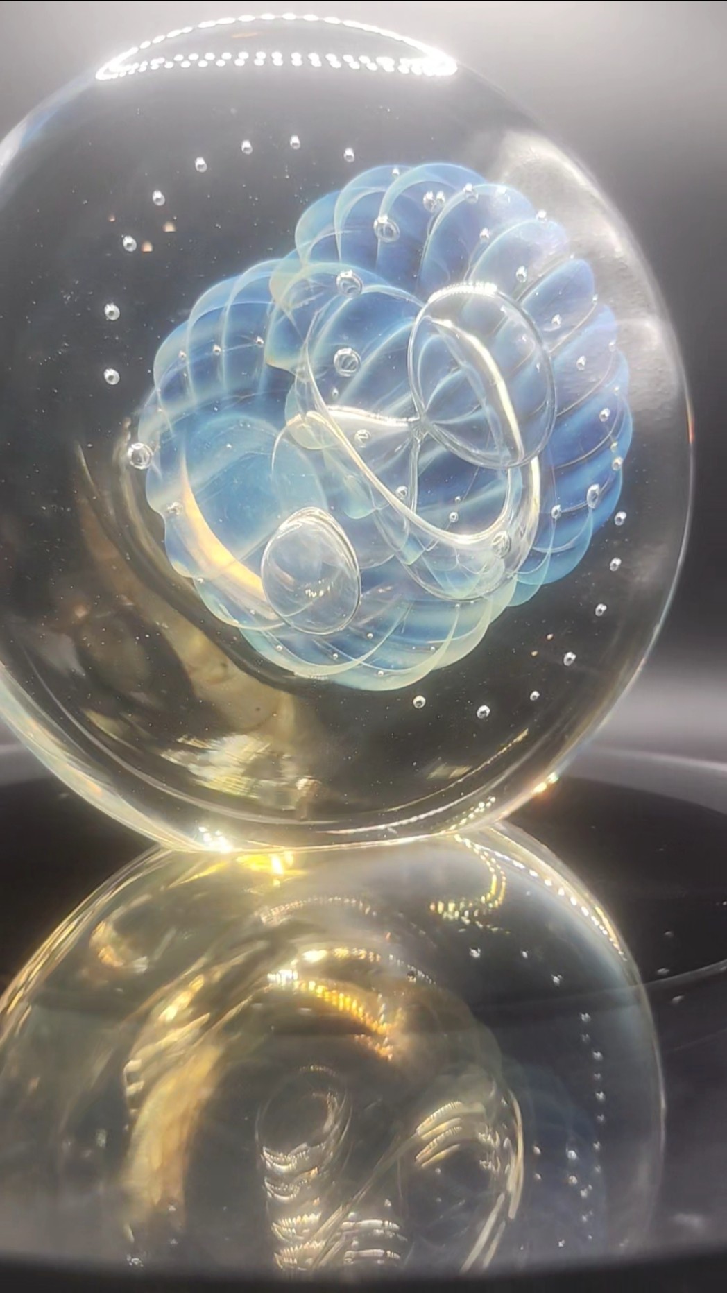 LIFE is easier with ART - 1992 Vintage glass paperweight by