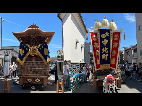 令和5年6月4日中北町だんじり装飾品新調お披露目 鳴り物 - YouTube