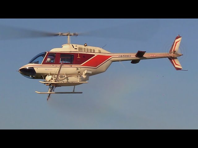 2025ヘリコプター航空防除作業】ヘリサービス Bell 206B-3 JA6061 散布