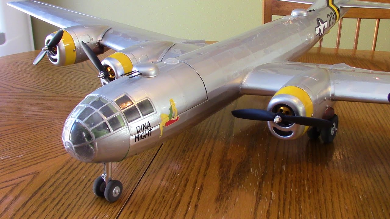 Guillows B-29 rc conversion review - YouTube