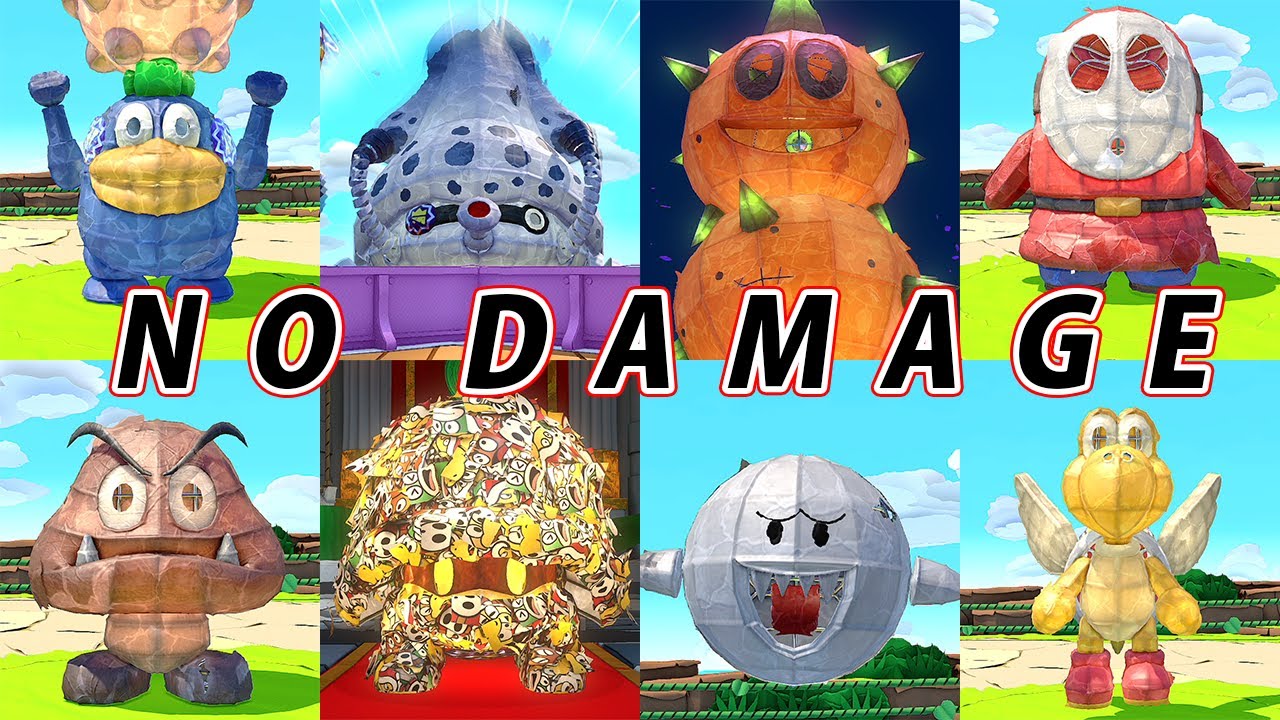 All Paper Macho Bosses(No Damage)-Paper Mario Origami King
