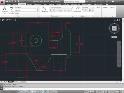 C00905 Aligned Dimensions AutoCAD 2014 Tutorial - YouTube