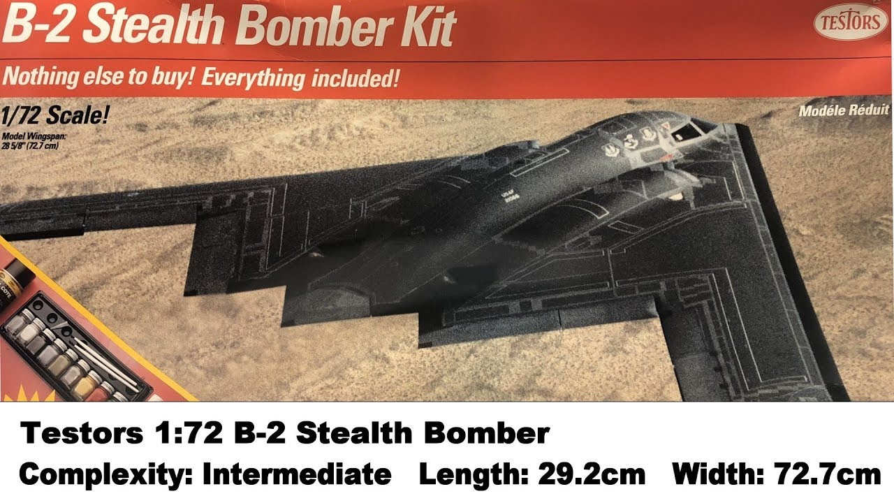 Large Scale! Testors 1:72 Northrop Grumman B-2 Stealth Bomber Kit