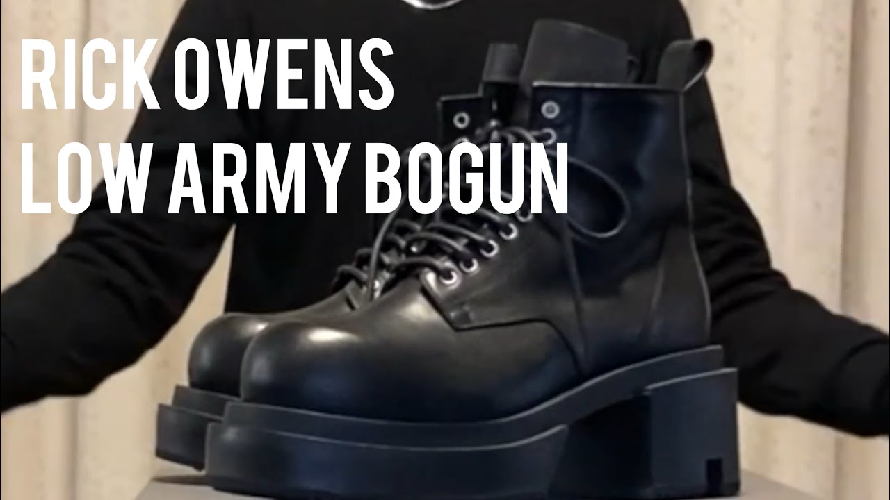 購入品紹介】RICK OWENS Low Army Bogun boots - YouTube