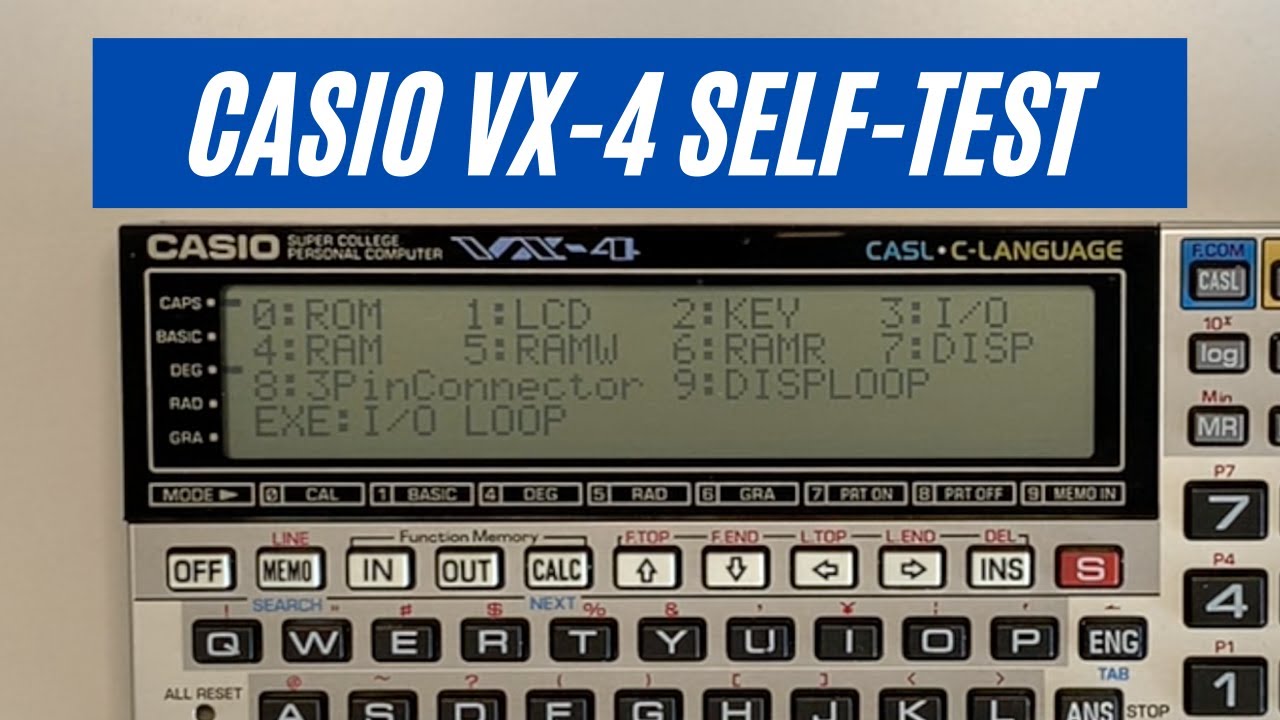 Casio VX-4 / FX-870P Portable Computer Undocumented Self-test