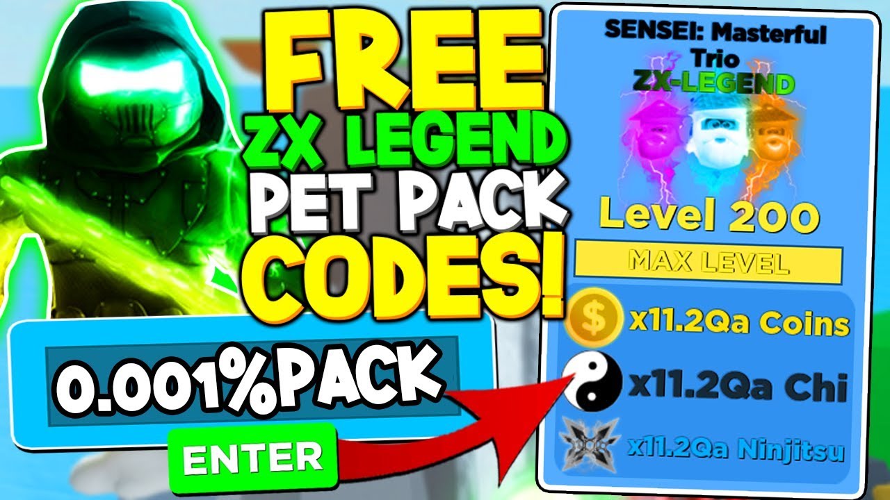 FREE 0.001% ZX LEGEND PET PACK CODES IN NINJA LEGENDS! *SUPER OP