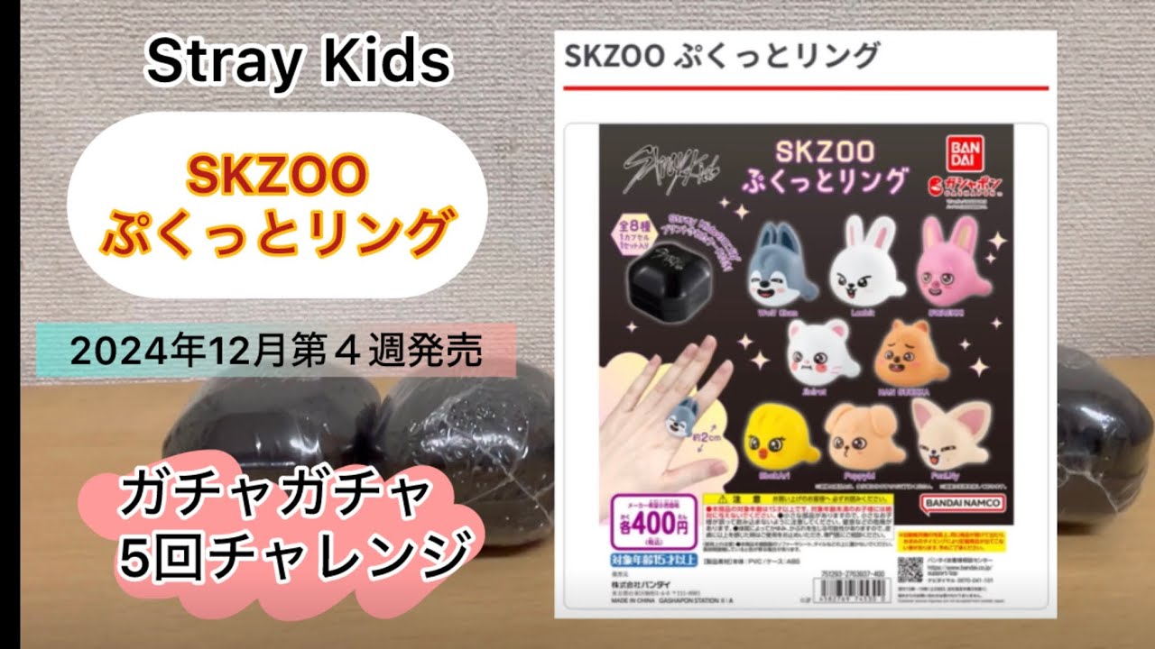 SKZOO ぷくっとリング5回ガチャってきました〜（2024/12月第4週発売